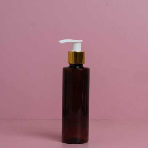 150Ml Pet Bottle With Old Gold White Lotion Pump