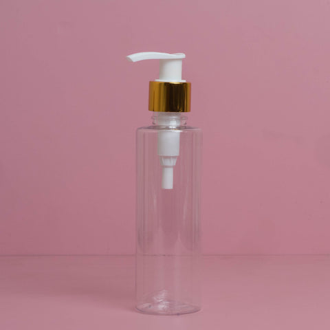 150Ml Pet Bottle With Old Gold White Lotion Pump