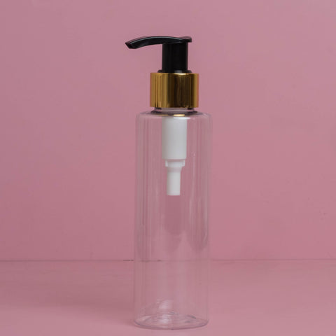 150Ml Pet Bottle With Old Gold Black Lotion Pump