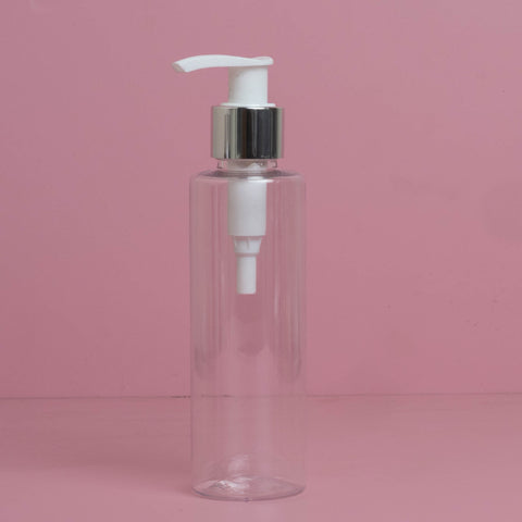 250Ml Tall Pet Bottle With Silver White Lotion Pump