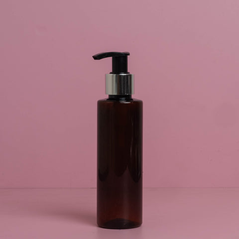 150Ml Pet Bottle With Silver Black Lotion Pump