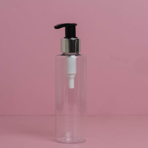 250Ml Tall Pet Bottle With Silver Black Lotion Pump