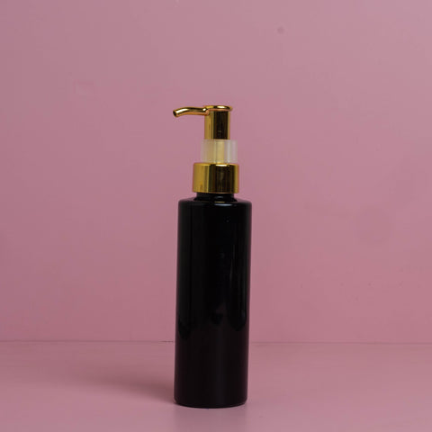 250Ml Tall Pet Bottle With All Gold Lotion Pump