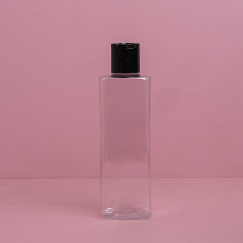 250Ml Square Pet Bottle With Black Press Cap