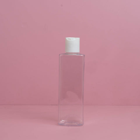 250Ml Square Pet Bottle With White Press Cap