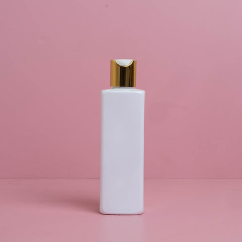 250Ml Square Pet Bottle With Gold Press Cap