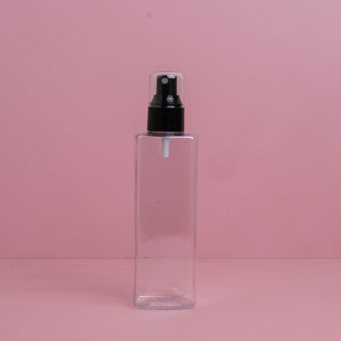 250Ml Square Pet Bottle With Black Mist Spray