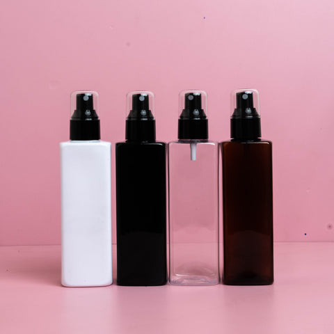 250Ml Square Pet Bottle With Black Mist Spray