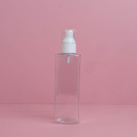 250Ml Square Pet Bottle With White Mist Spray