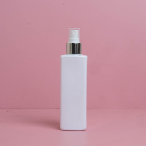 250Ml Square Pet Bottle With Silver Mist Spray