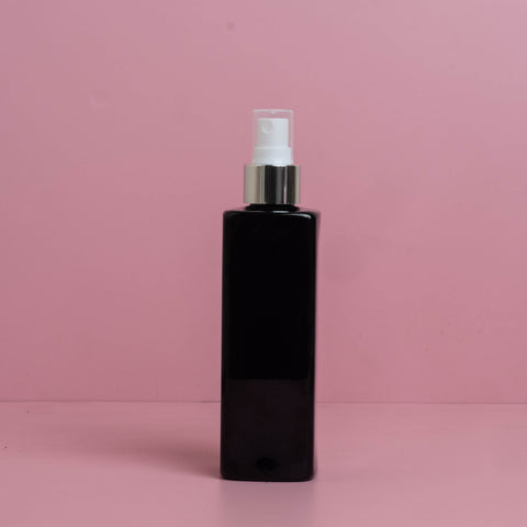 250Ml Square Pet Bottle With Silver Mist Spray