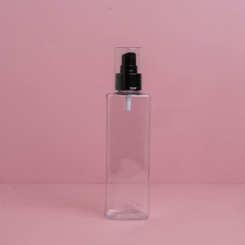 250Ml Square Pet Bottle With Black Treatment Pump