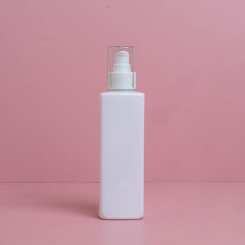 250Ml Square Pet Bottle With White Treatment Pump