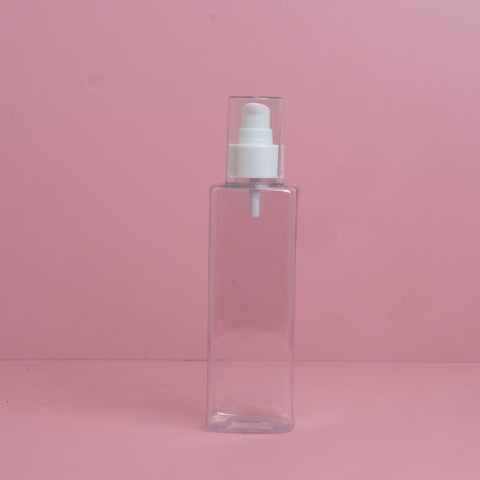 250Ml Square Pet Bottle With White Treatment Pump