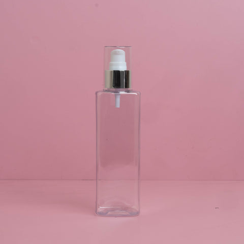 250Ml Square Pet Bottle With Silver Treatment Pump