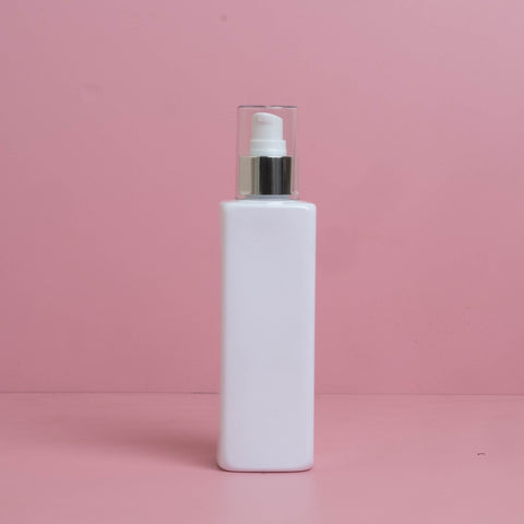 250Ml Square Pet Bottle With Silver Treatment Pump