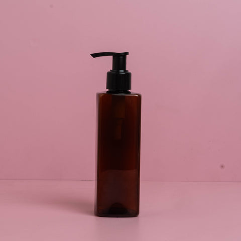 250Ml Square Pet Bottle With Old Black Lotion Pump