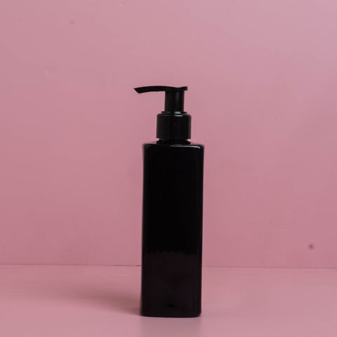 250Ml Square Pet Bottle With Old Black Lotion Pump