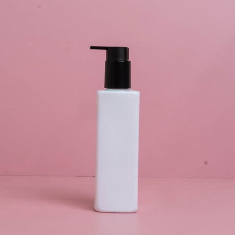 250Ml Square Pet Bottle With New Black Lotion Pump