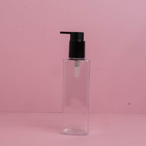 250Ml Square Pet Bottle With New Black Lotion Pump