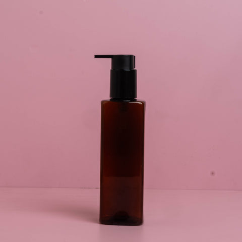 250Ml Square Pet Bottle With New Black Lotion Pump