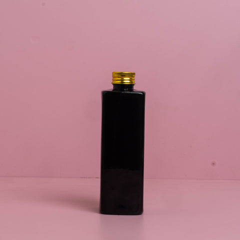 250Ml Square Pet Bottle With Gold Aluminium Screw Caps