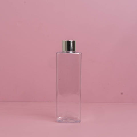 250Ml Square Pet Bottle With Silver Shinny Screw Cap