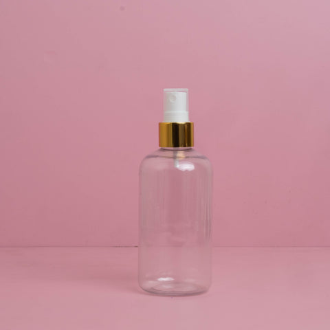 250Ml Short Pet Bottle With Gold Mist Spray