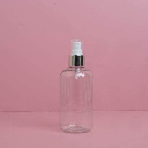 250Ml Short Pet Bottle With Silver Mist Spray