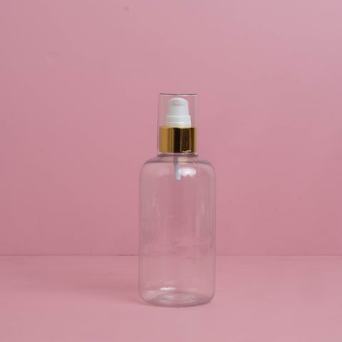 250Ml Short Pet Bottle With Gold Treatment Pump