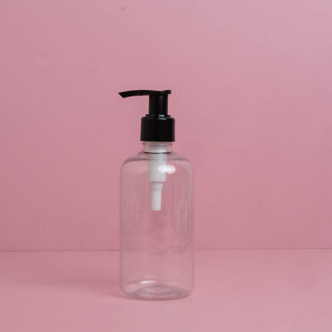 250Ml Short Pet Bottle With Old Black Lotion Pump