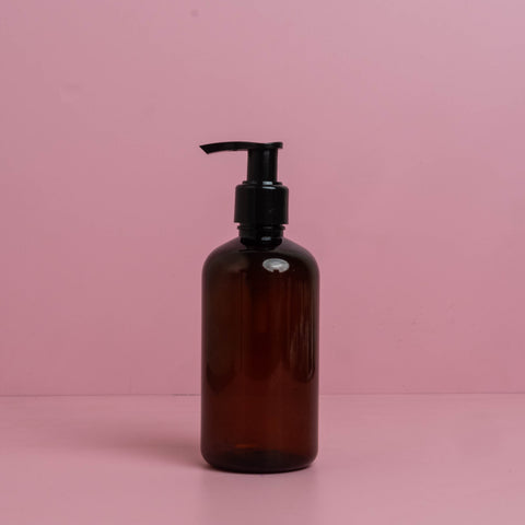 250Ml Short Pet Bottle With Old Black Lotion Pump