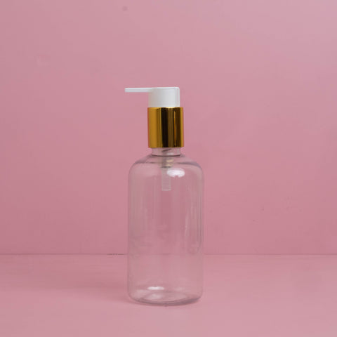 250Ml Short Pet Bottle With New Gold White Lotion Pump