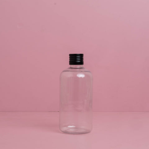 250Ml Short Pet Bottle With Matte Black Aluminium Screw Cap