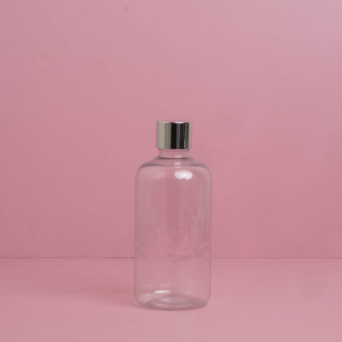 250Ml Short Pet Bottle With Silver Shinny Screw Cap