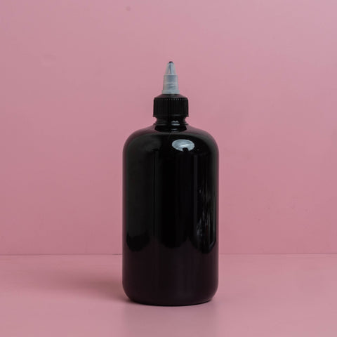 500Ml Short Pet Bottle With Black Applicator With Clear Top