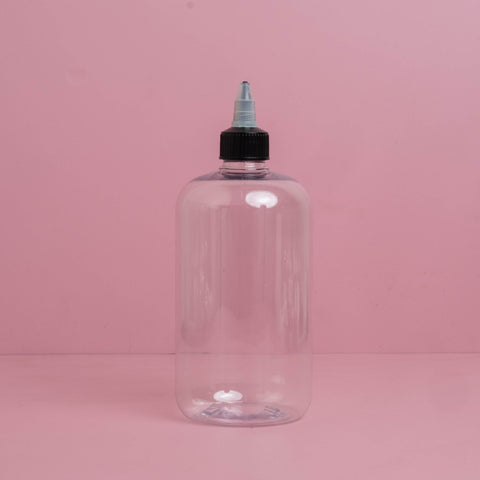 500Ml Short Pet Bottle With Black Applicator With Clear Top