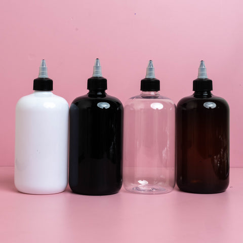 500Ml Short Pet Bottle With Black Applicator With Clear Top