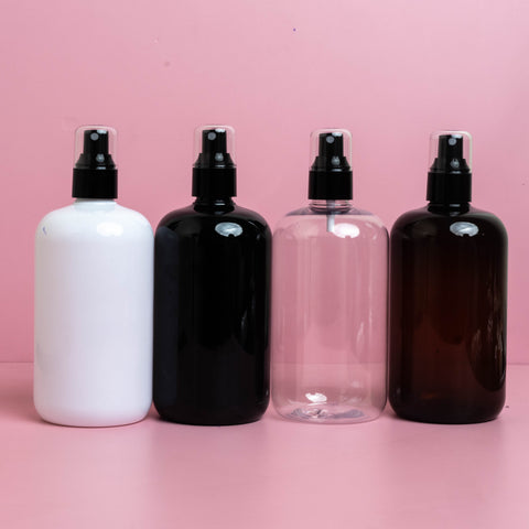 250Ml Short Pet Bottle With Black Mist Spray