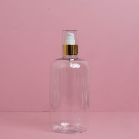 500Ml Short Pet Bottle With Gold Treatment Pump