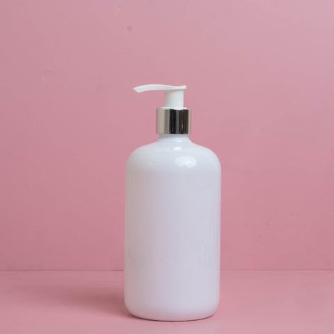 500Ml Short Pet Bottle With Silver White Lotion Pump