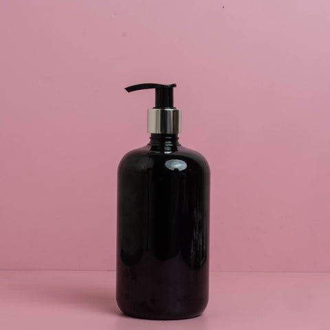 500Ml Short Pet Bottle With Silver Black Lotion Pump