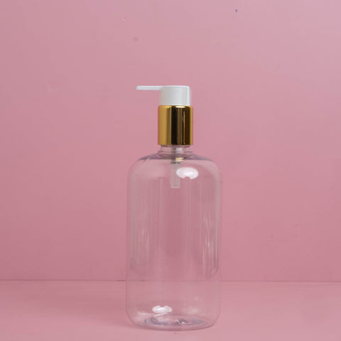 500Ml Short Pet Bottle With New Gold White Lotion Pump