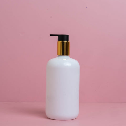 500Ml Short Pet Bottle With New Gold Black Lotion Pump