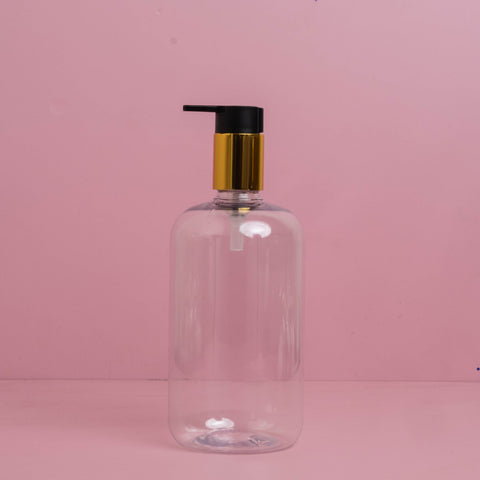 500Ml Short Pet Bottle With New Gold Black Lotion Pump