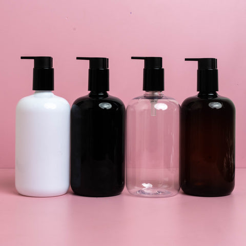 250Ml Short Pet Bottle With New Black Lotion Pump