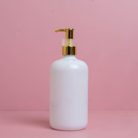 500Ml Short Pet Bottle With All Gold Lotion Pump