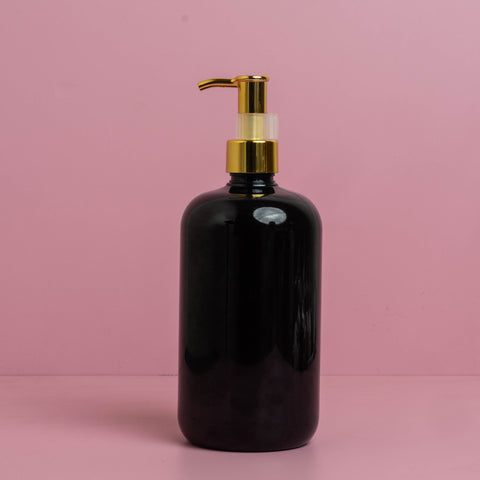 500Ml Short Pet Bottle With All Gold Lotion Pump