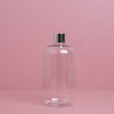 500Ml Short Pet Bottle With Silver Shinny Screw Cap