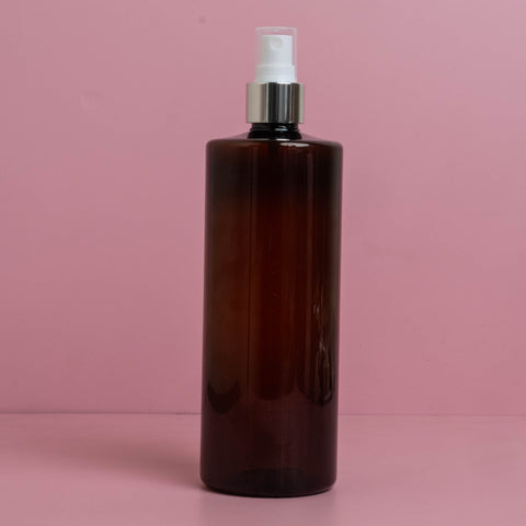 500Ml Tall Pet Bottle With Silver Mist Spray